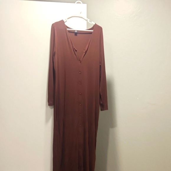 SXY Button Through Rib Knit Bodycon Dress - Picture 5 of 5